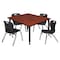 Regency Tables > Height Adjustable > Square Table & Chair Sets, 48 W, 48 L, 23-34 H, Cherry TB4848CHAPBK45BK - alternate 1